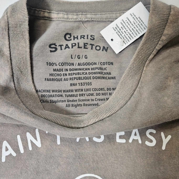 Chris Stapleton Mens Large Graphic T-Shirt‎ Distressed Soft Faded Cotton Tee NEW - Picture 5 of 9